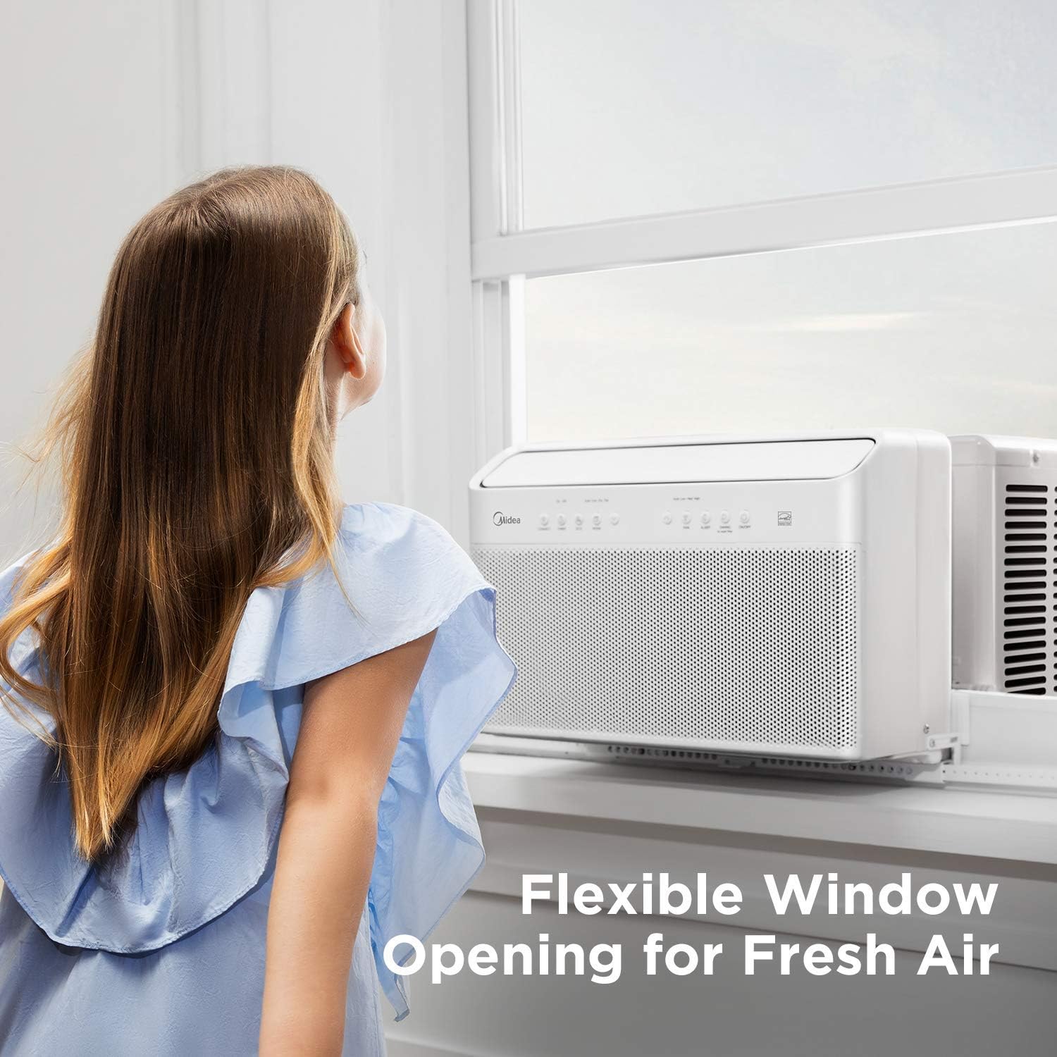 Aire Acondicionado de Ventana con Inversor en Forma de U Midea, 12,000 BTU, con Flexibilidad de Ventana Abierta, Instalación Robusta, Extremadamente Silencioso, Ahorro de Energía del 35%, Control Inteligente, Compatible con Alexa, Control Remoto, Sop