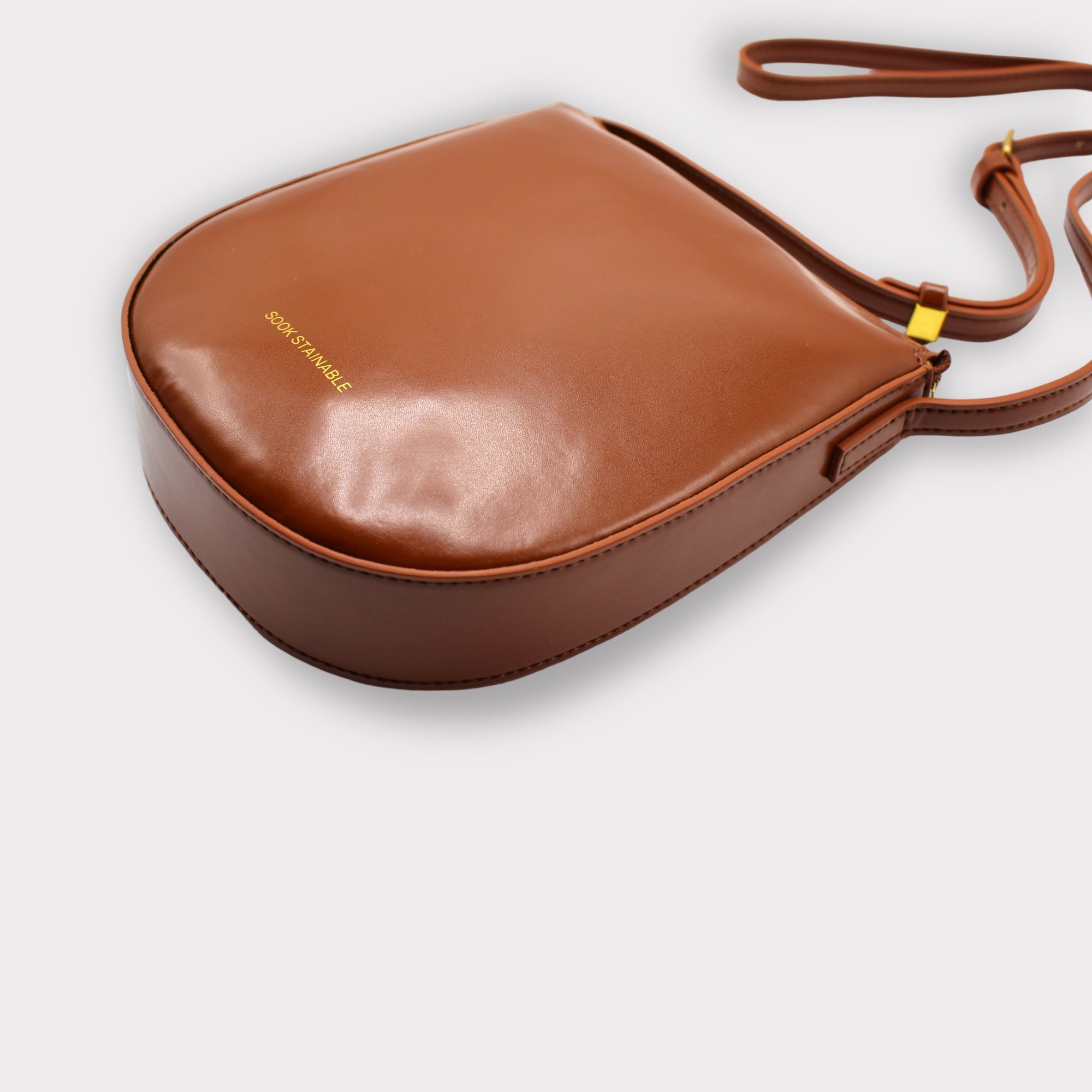 Eva - Apple Leather Crossbody Bag - Brown