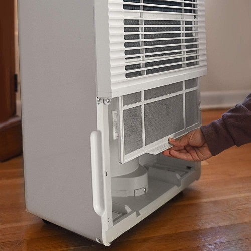 Deshumidificador Ivation de 30 pintas con certificación Energy Star – Gran capacidad para espacios de hasta 2,000 pies cuadrados – Incluye humidistato programable, conector para manguera, apagado/reinicio automático, ruedas y filtro de aire lavable (