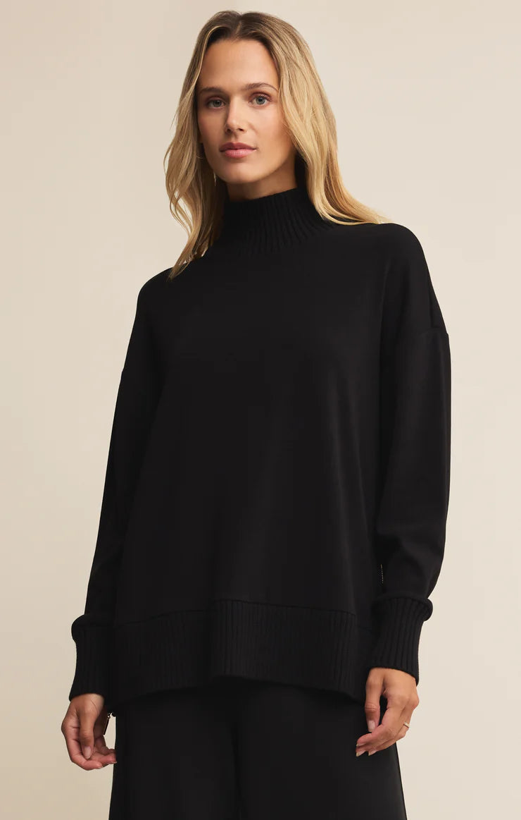 Sable Rib Sweatshirt- Black