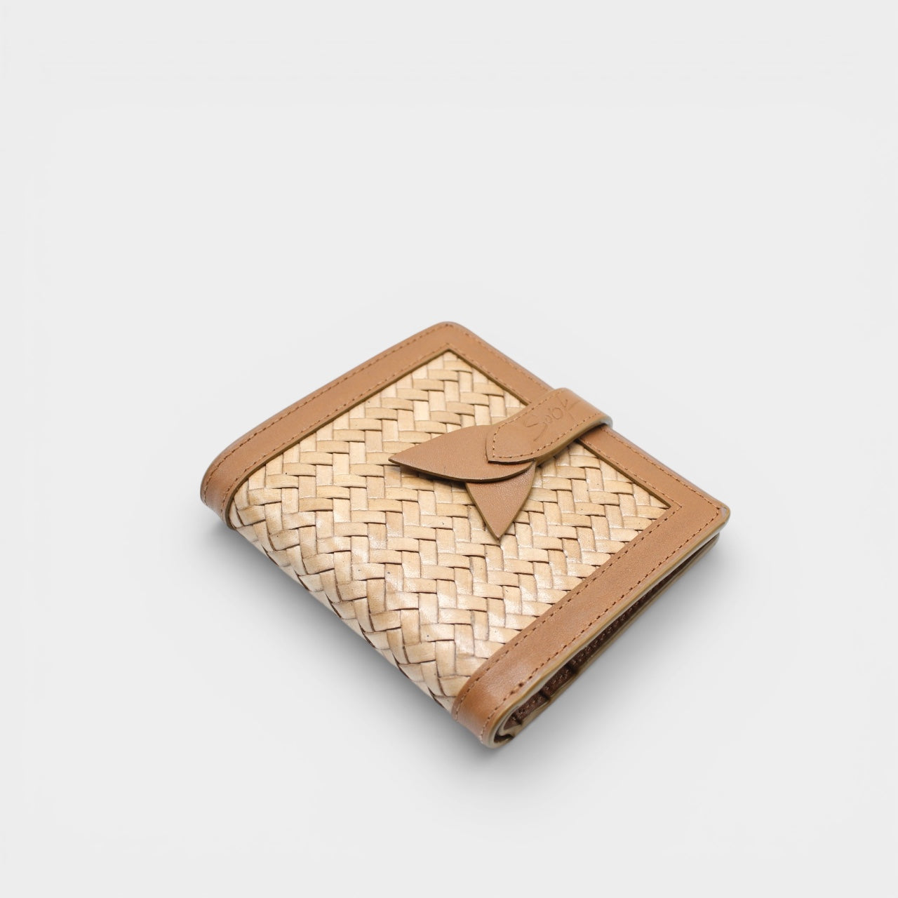 Lumi - Handwoven Leather Wallet | Brown & Taupe