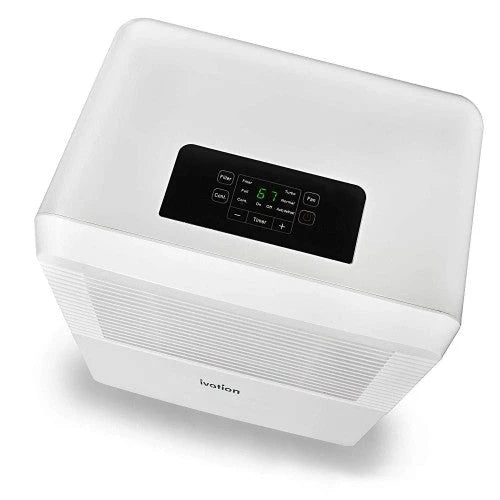Deshumidificador Ivation de 30 pintas con certificación Energy Star – Gran capacidad para espacios de hasta 2,000 pies cuadrados – Incluye humidistato programable, conector para manguera, apagado/reinicio automático, ruedas y filtro de aire lavable (