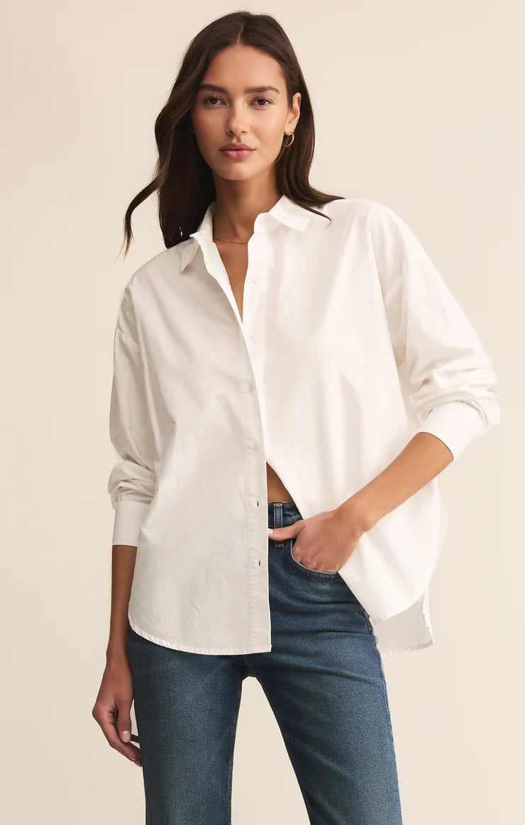 Elevated Poplin Shirt - White