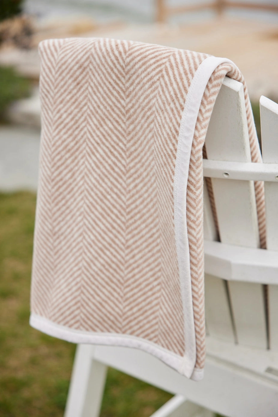 Harborview Herringbone Tan Blanket - Chappy Wrap