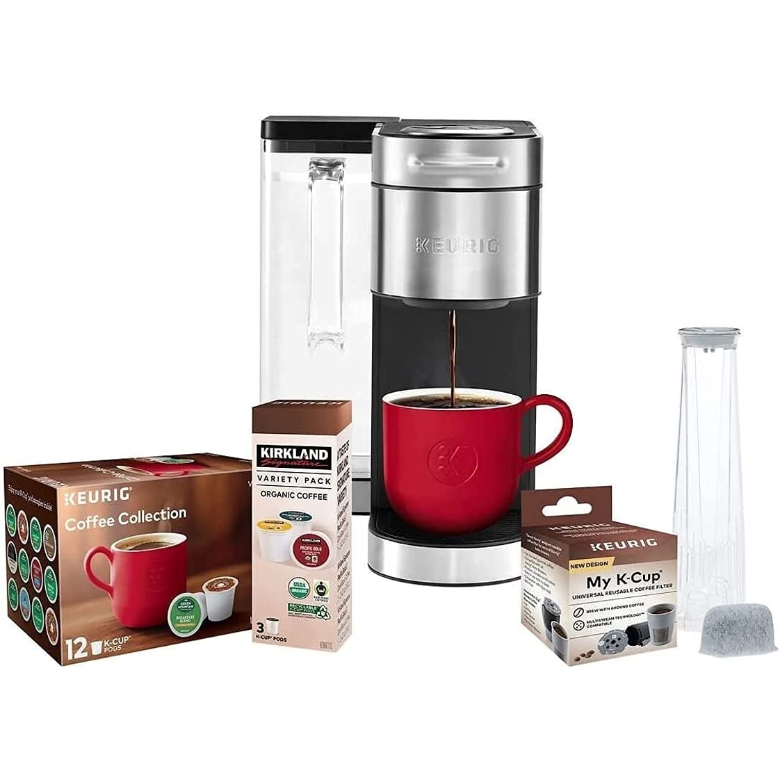 Keurig K-Supreme Plus C Cafetera de Una Sola Porción con Tecnología Multi-Stream Incluye 15 Cápsulas K-Cup, Filtro de Agua + Mango, Filtro Reutilizable Universal My K-Cup®