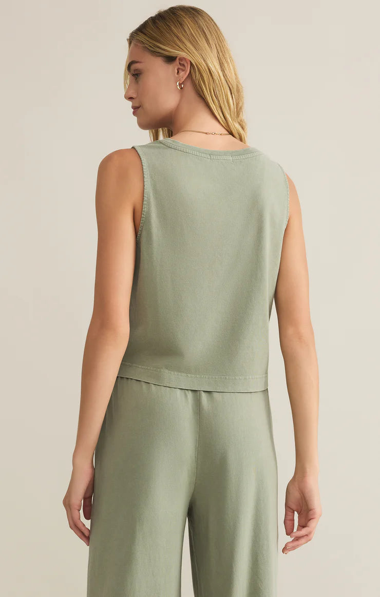 Sloane V-neck Top- Avocado
