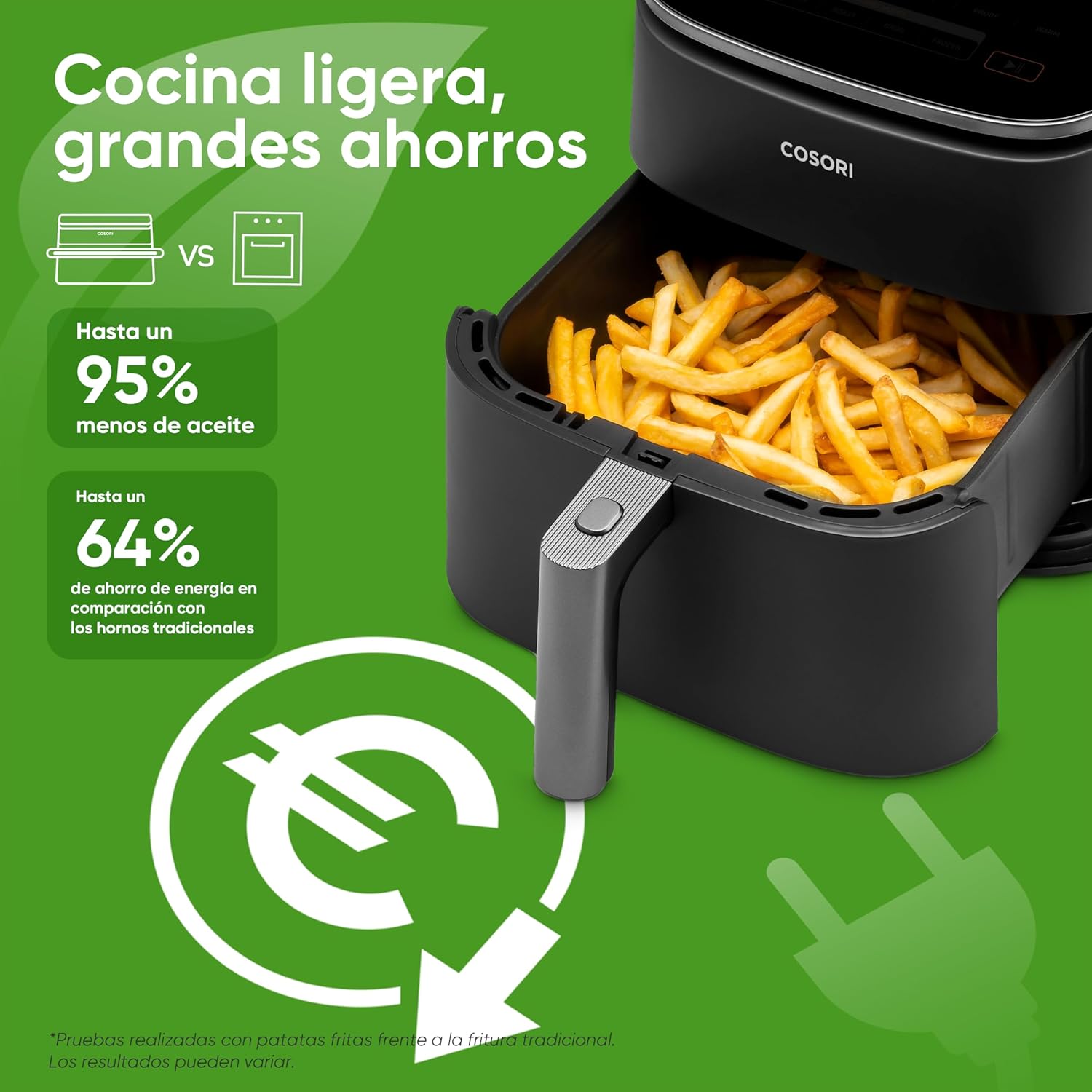 Cosori Turbo Blaze Freidora de Aire 6L, Interior Metálico Real, Motor DC Exclusivo, 46% Más Rápida, Temperatura 30°C a 230°C, Ideal para Asar Carnes, Programas Completo de Cocina, Silenciosa 27dB