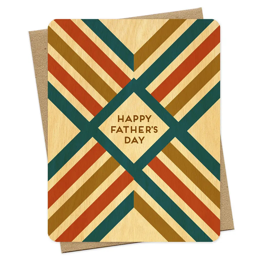 Rustic Lines Wood Father's Day Card