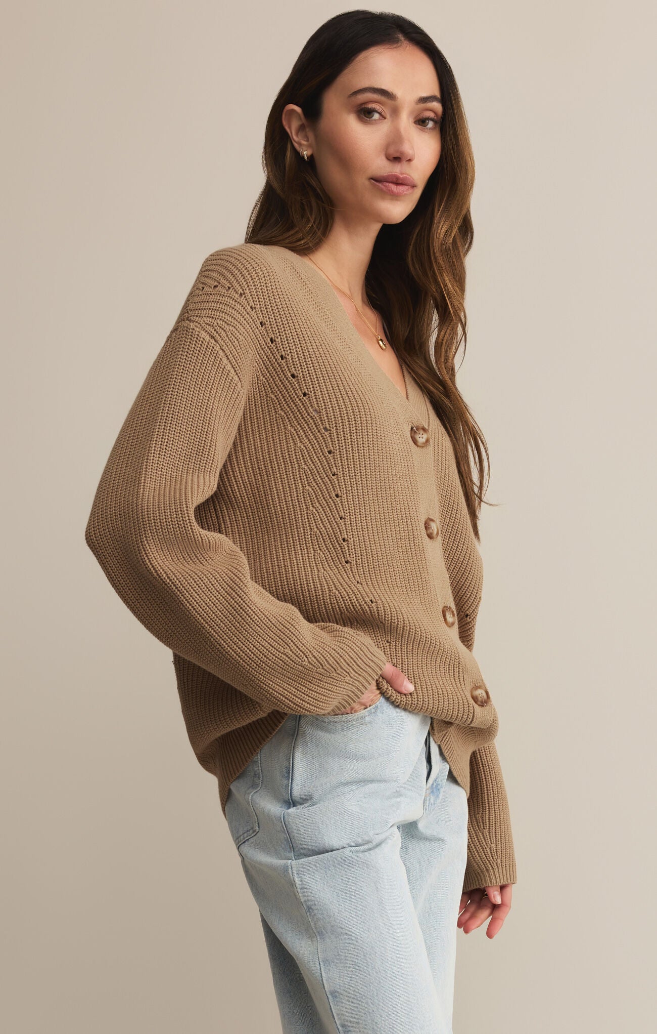 Voyager Cardigan- Desert Tan