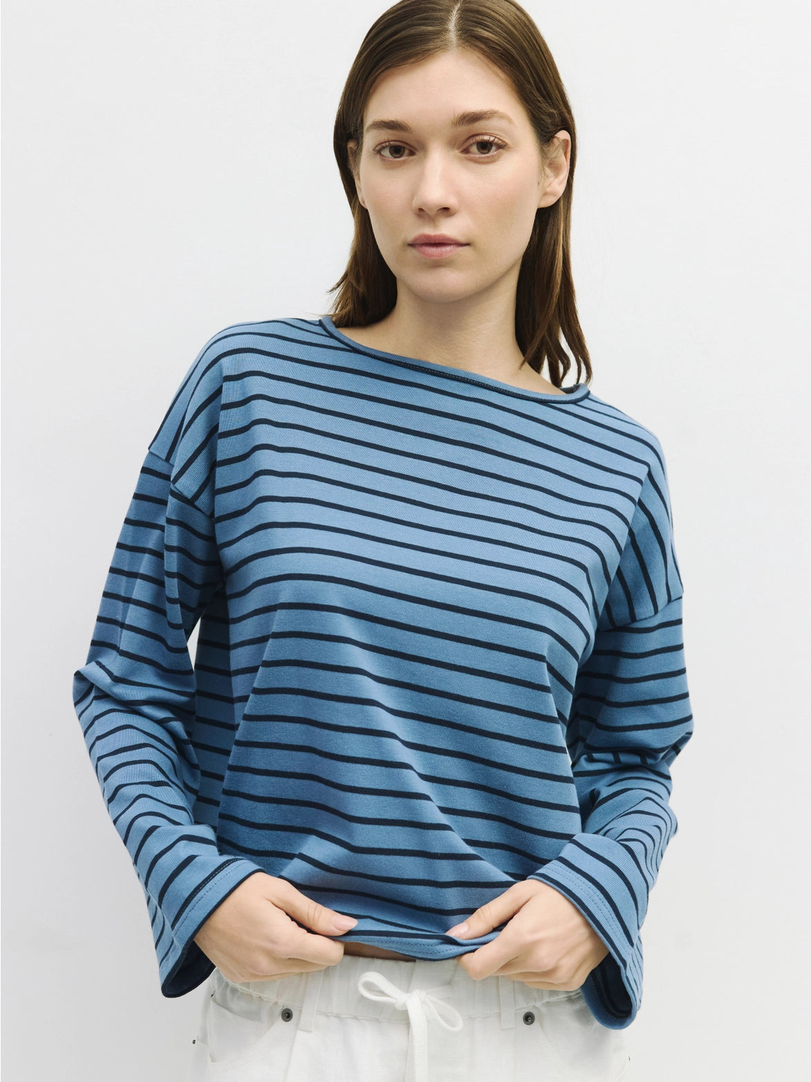 Moore Striped Long Sleeve Blue + Navy