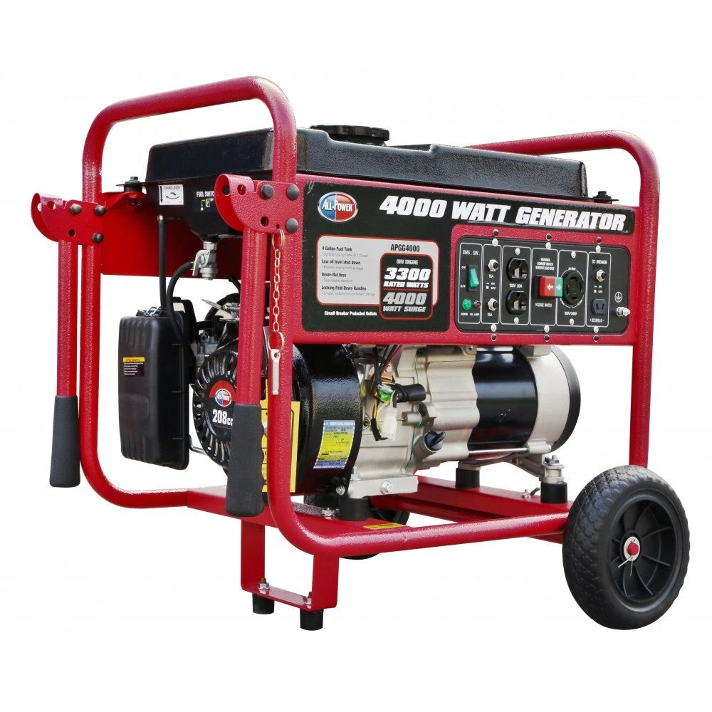 Generador All Power de 4000 vatios APGG4000, generador portátil de 4000W para respaldo de energía en el hogar, RV, restauración tras huracanes, certificado por la EPA
