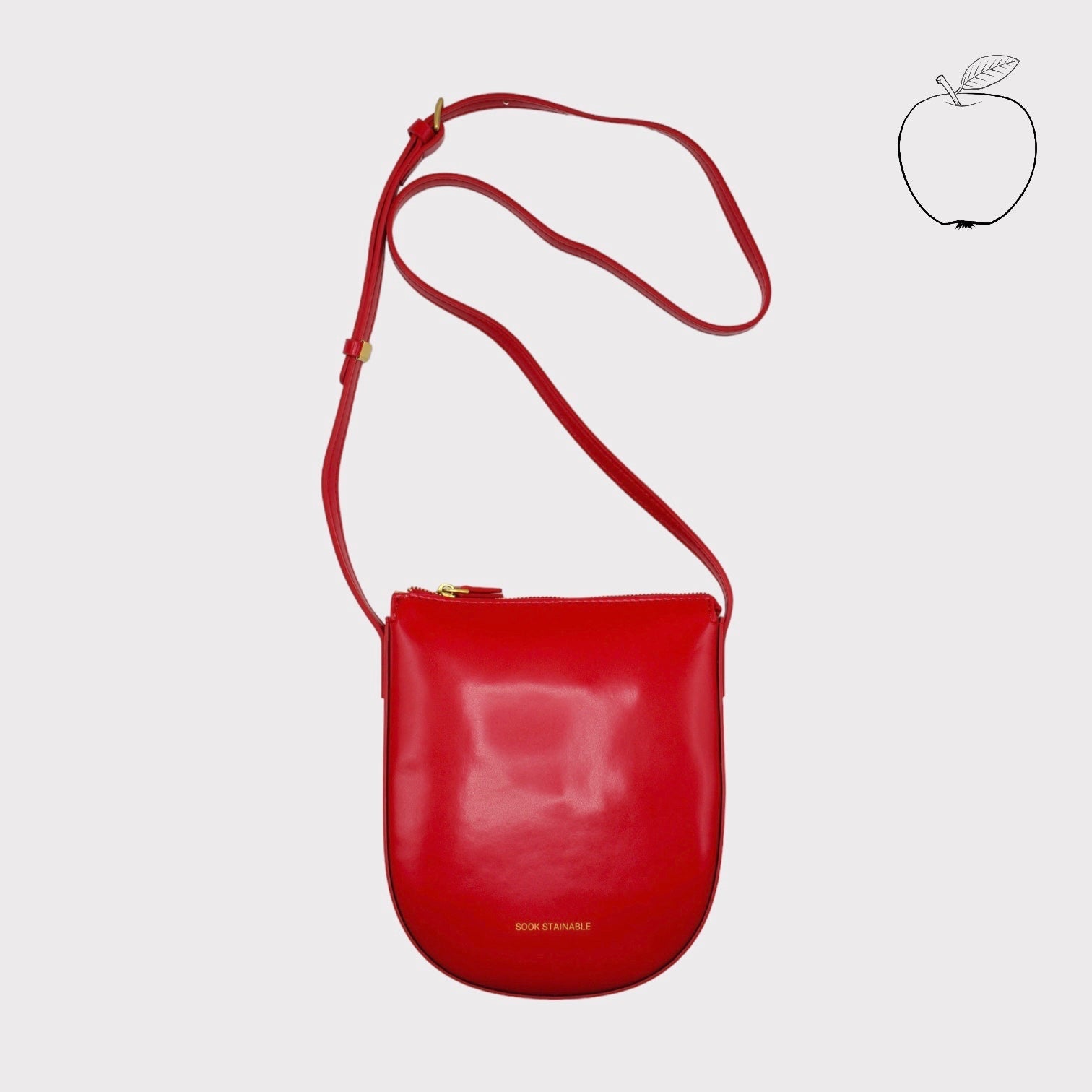 Eva - Apple Leather Crossbody Bag - Red