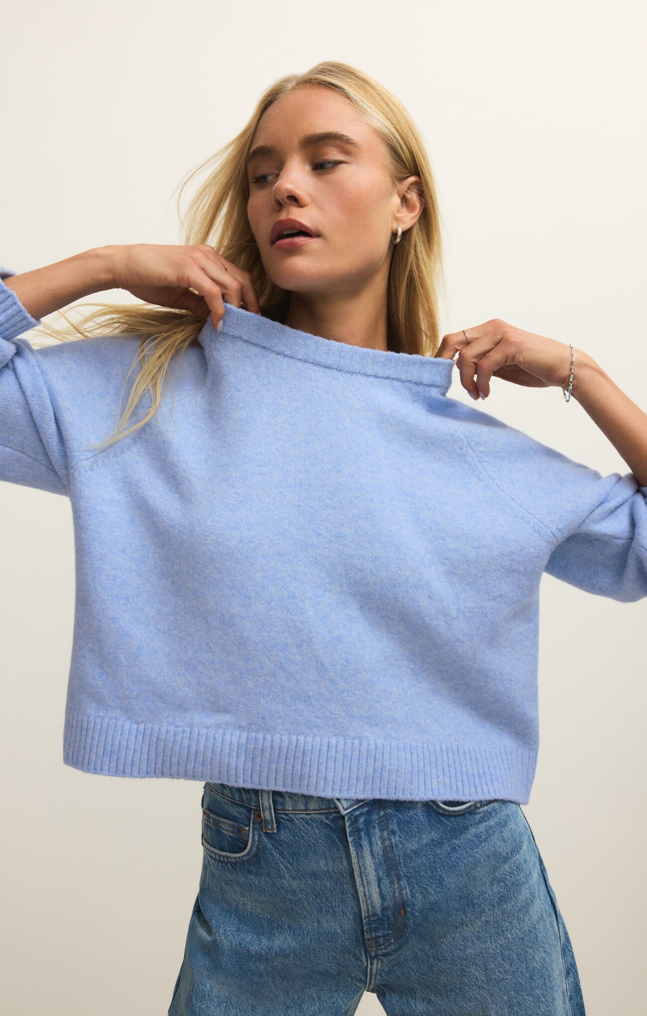 Coming Up Cozy Sweater - Light Blue
