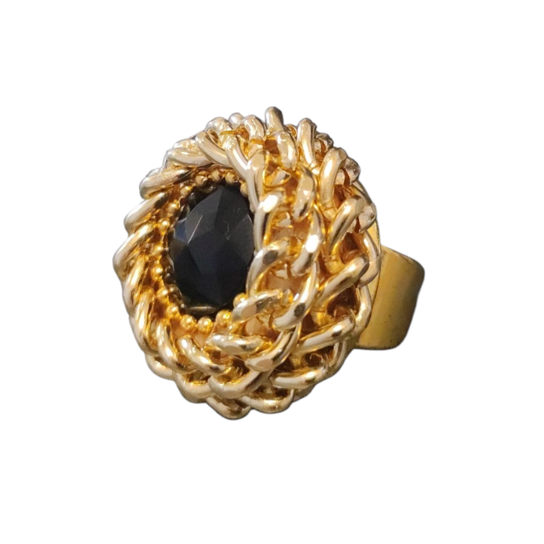Rockabilly Black Gold Ring