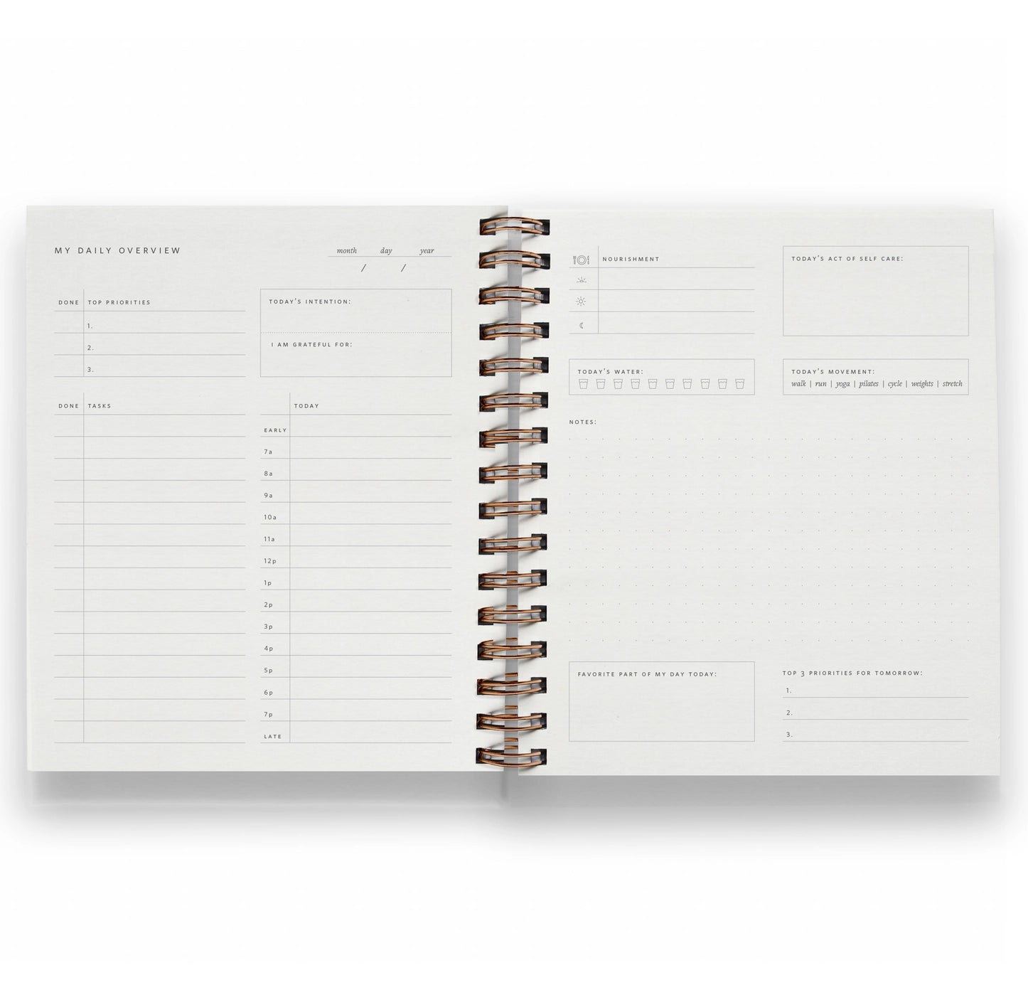 Daily Overview Planner - Undated - Lavender