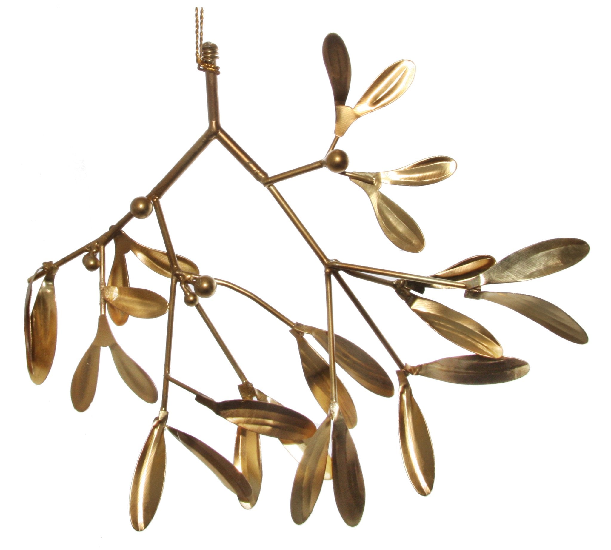 Metal mistletoe decoration gold 8