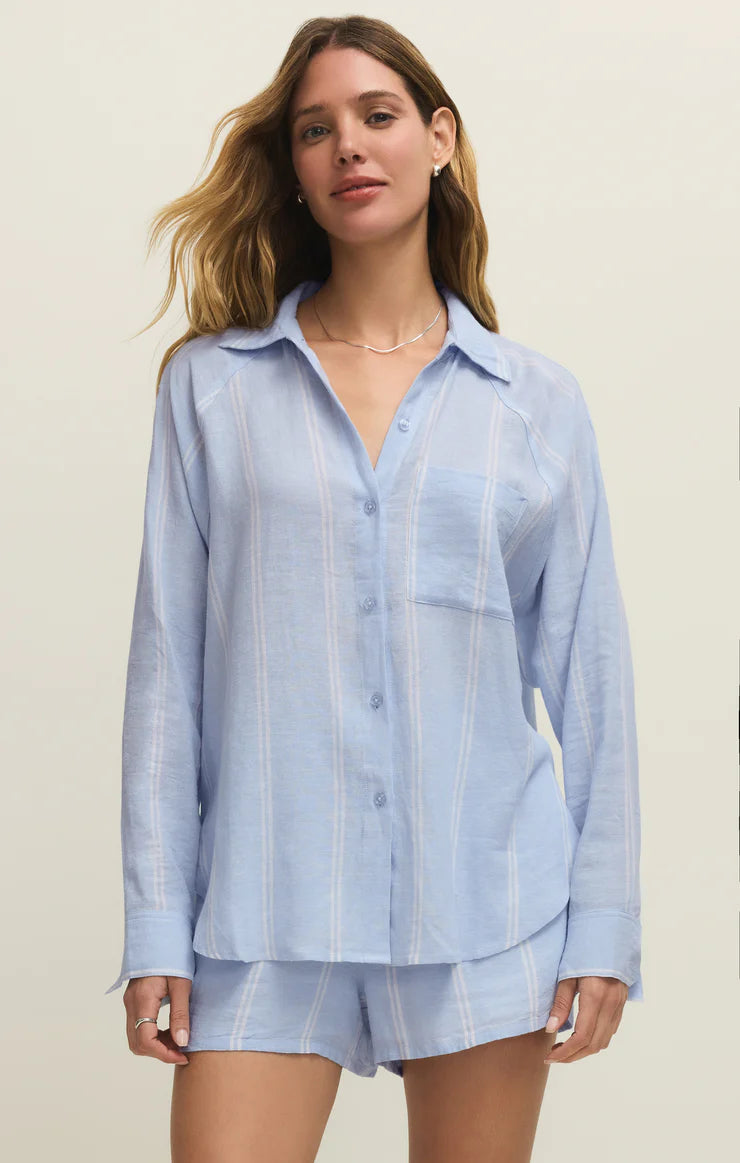 The Perfect Line Top- Light Blue
