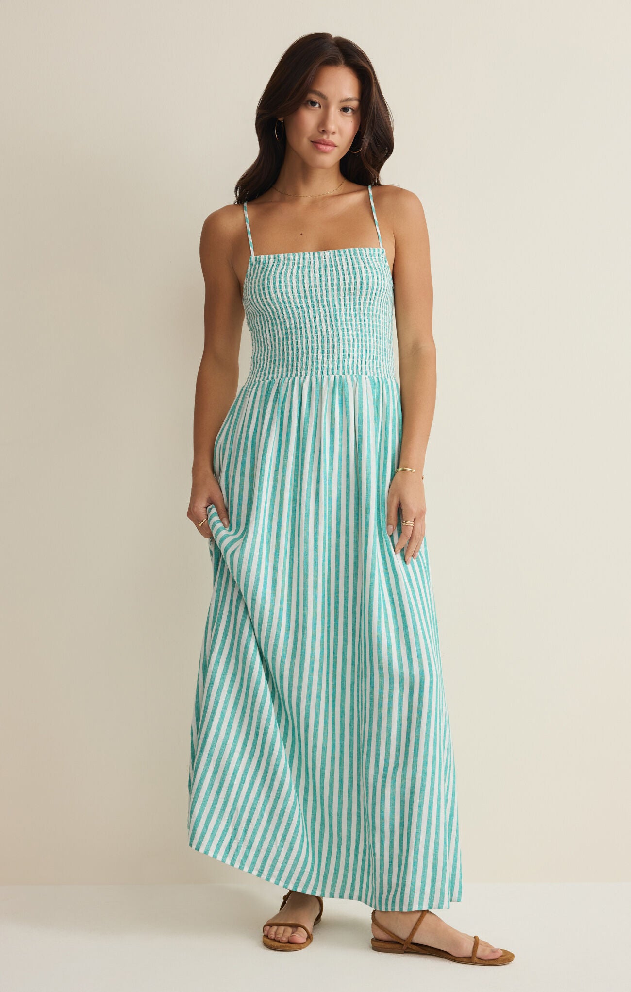 Bayside Striped Midi Dress La Palma