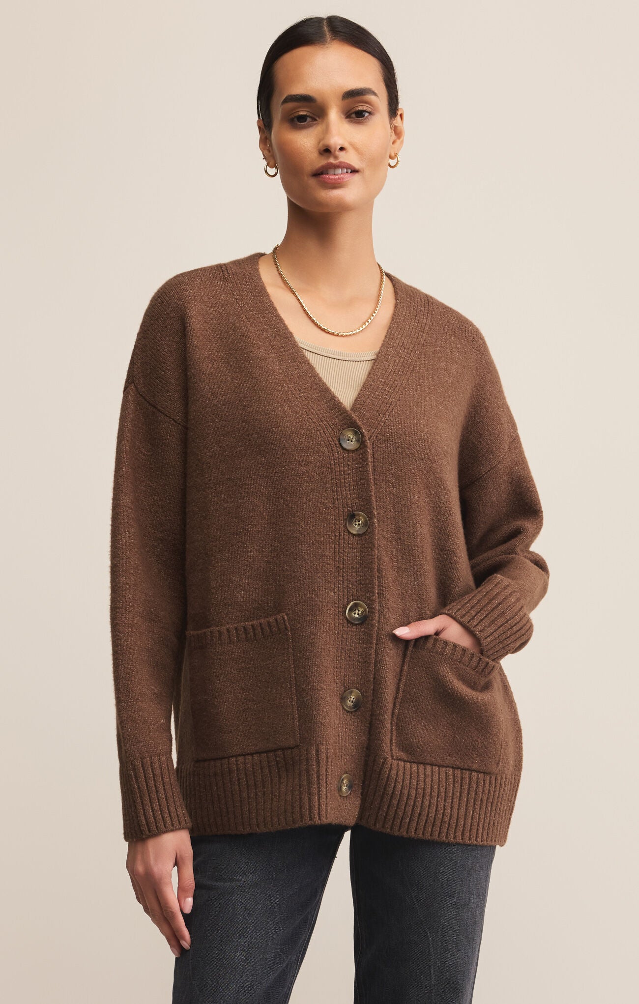Theo Cardigan - Suede