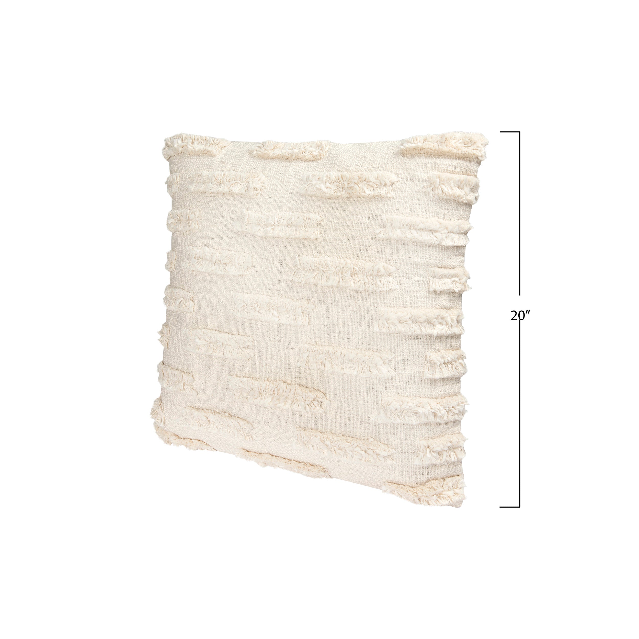 Woven Cotton Pillow with Fringe