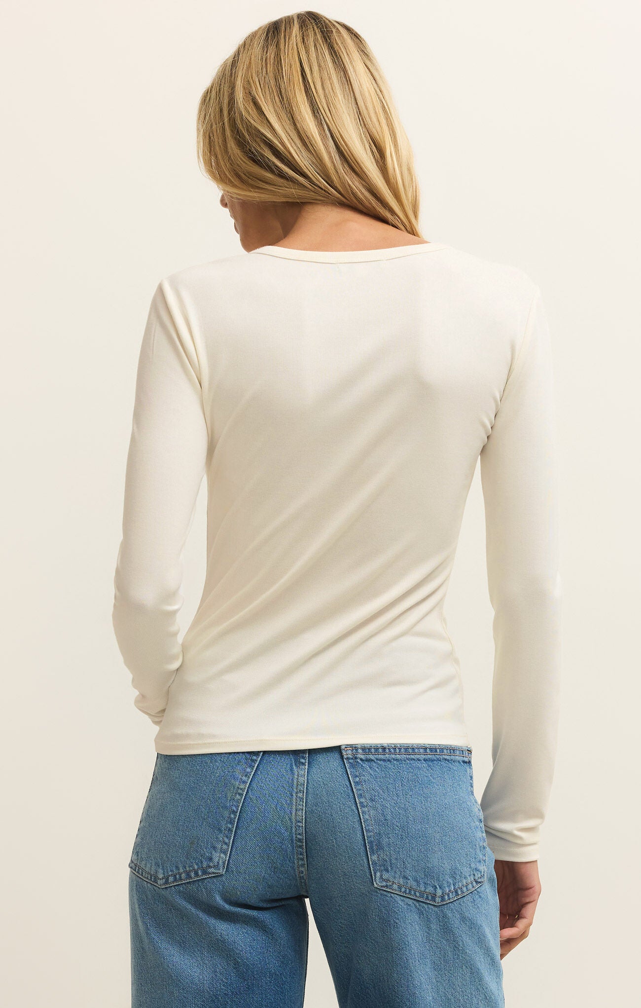 Second Skin Crew Neck Long Sleeve- Cloud