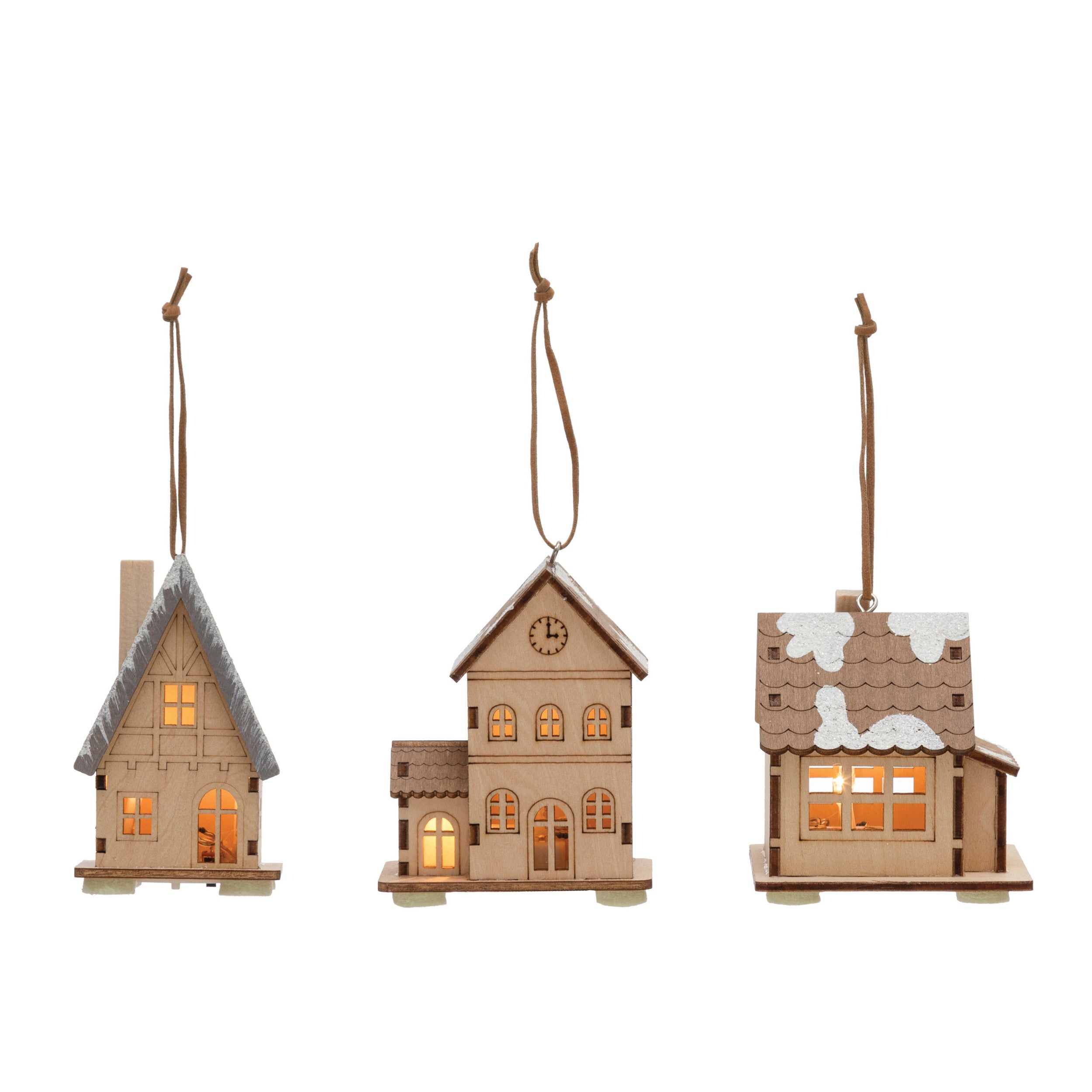 Laser Cut Cabin with LED Light Ornament