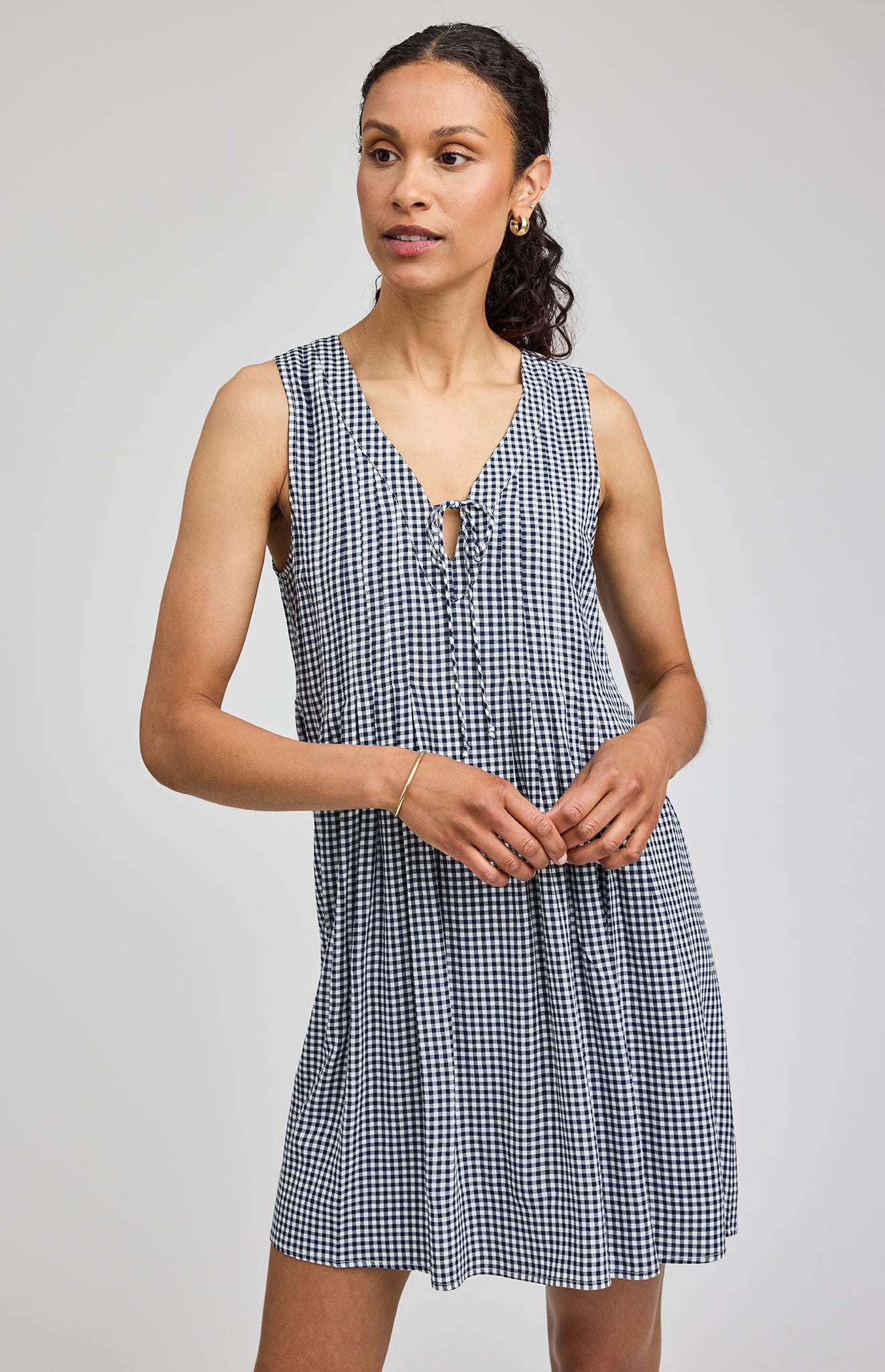 Navy Gingham Zoey Dress
