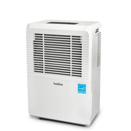 Deshumidificador Ivation de 30 pintas con certificación Energy Star – Gran capacidad para espacios de hasta 2,000 pies cuadrados – Incluye humidistato programable, conector para manguera, apagado/reinicio automático, ruedas y filtro de aire lavable (