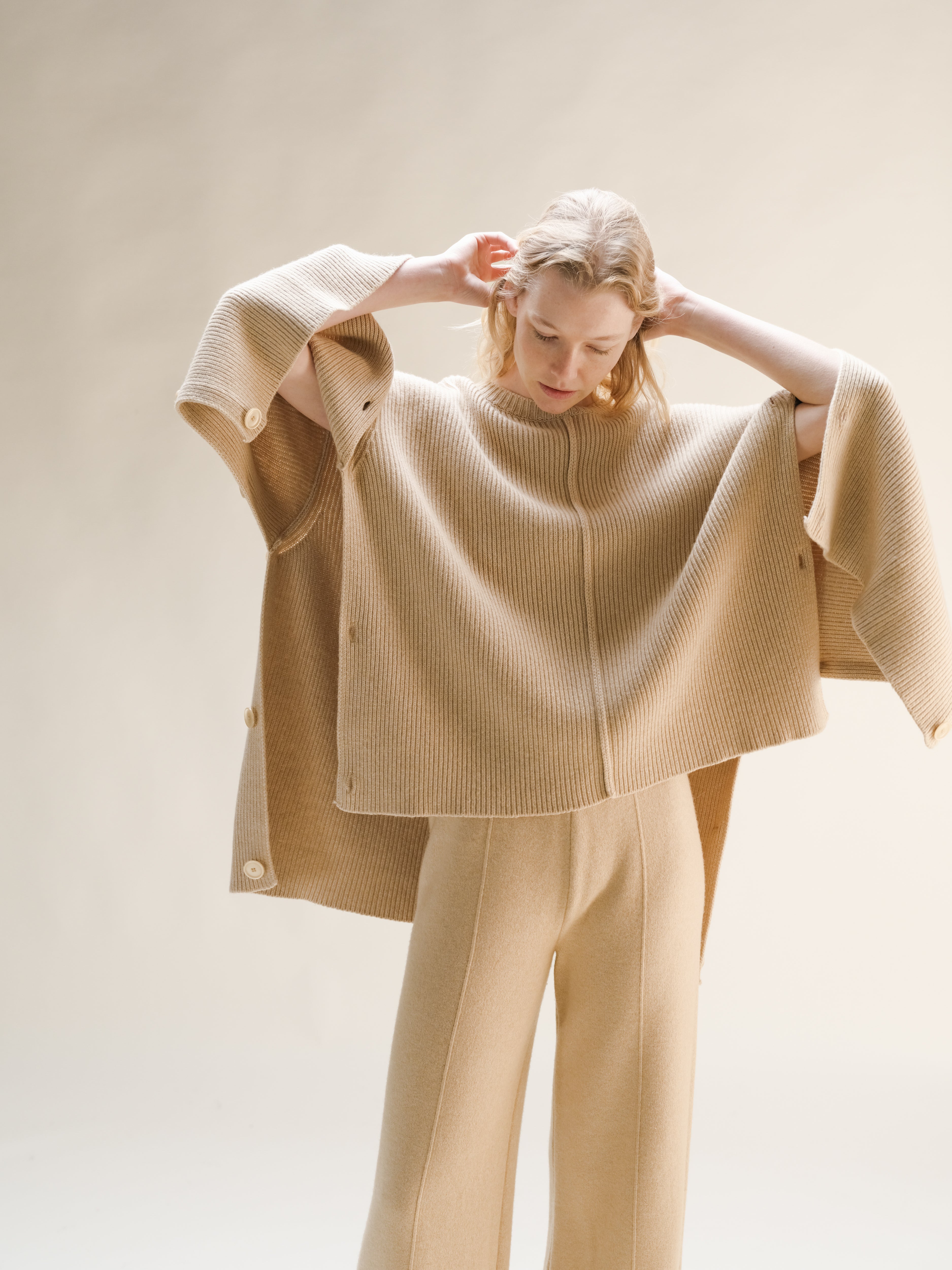 Wool & Cashmere Mix Oversized Cape Sweater