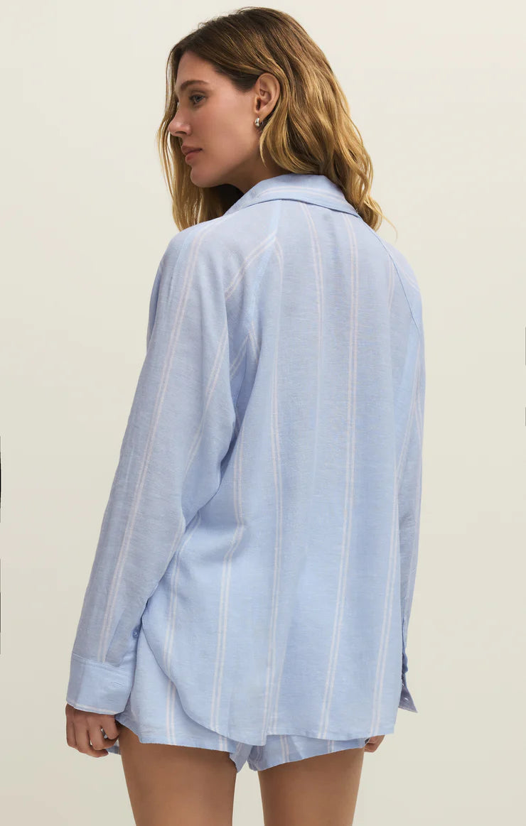 The Perfect Line Top- Light Blue