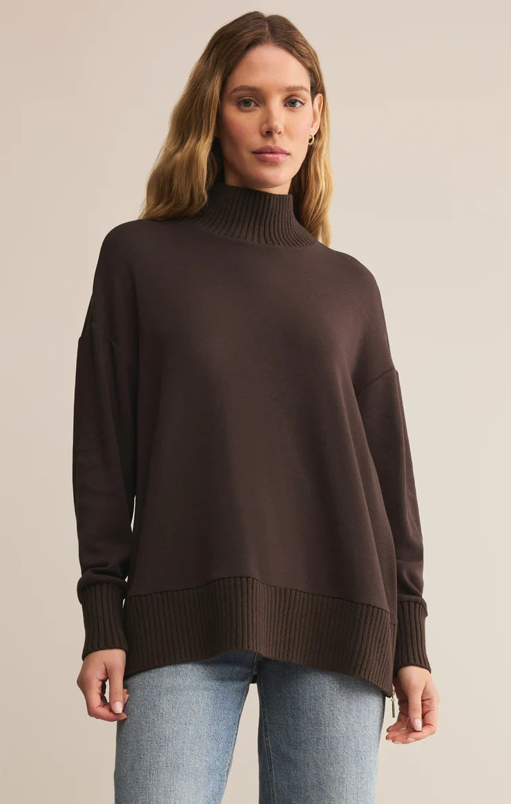 Sable Rib Sweatshirt- Chocolate Cherry