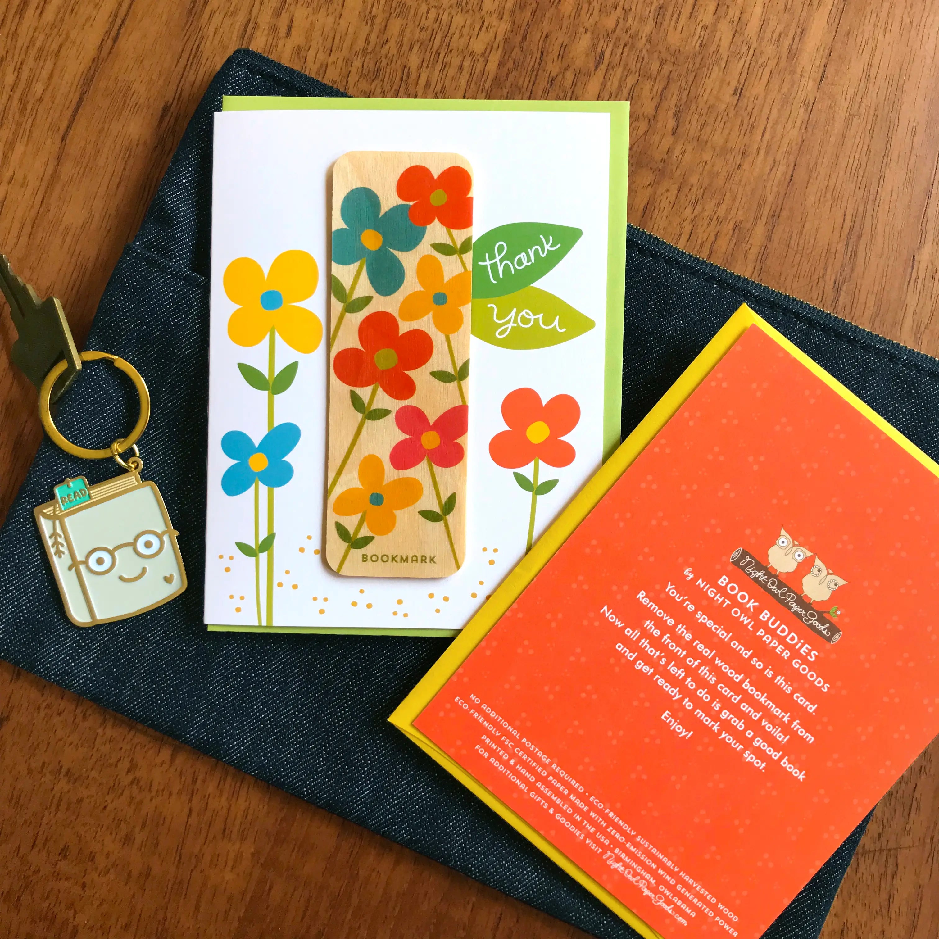 Flowers Bookmark Thank You Card