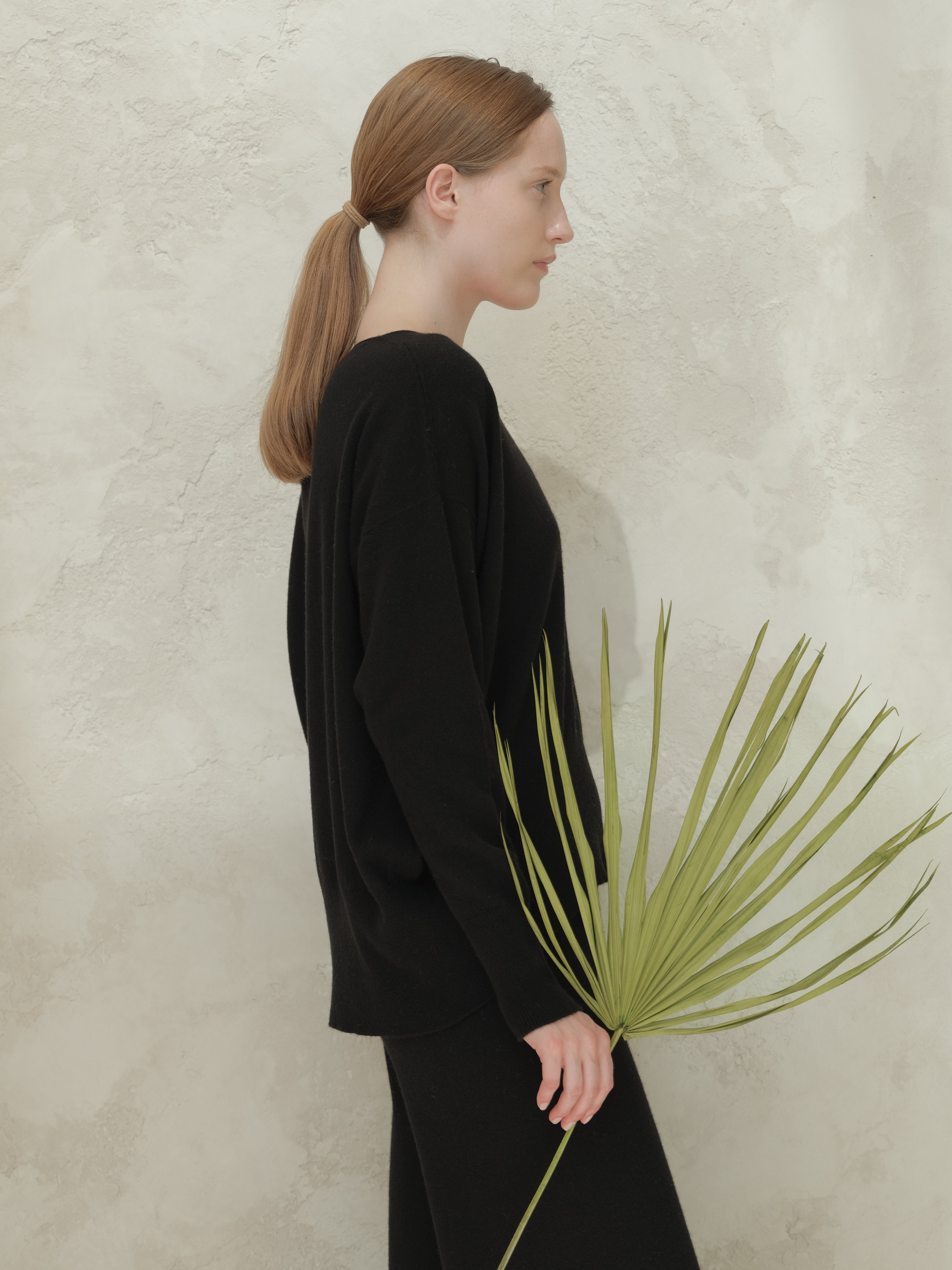 Wool & Cashmere Mix Maxi V-Neck Sweater