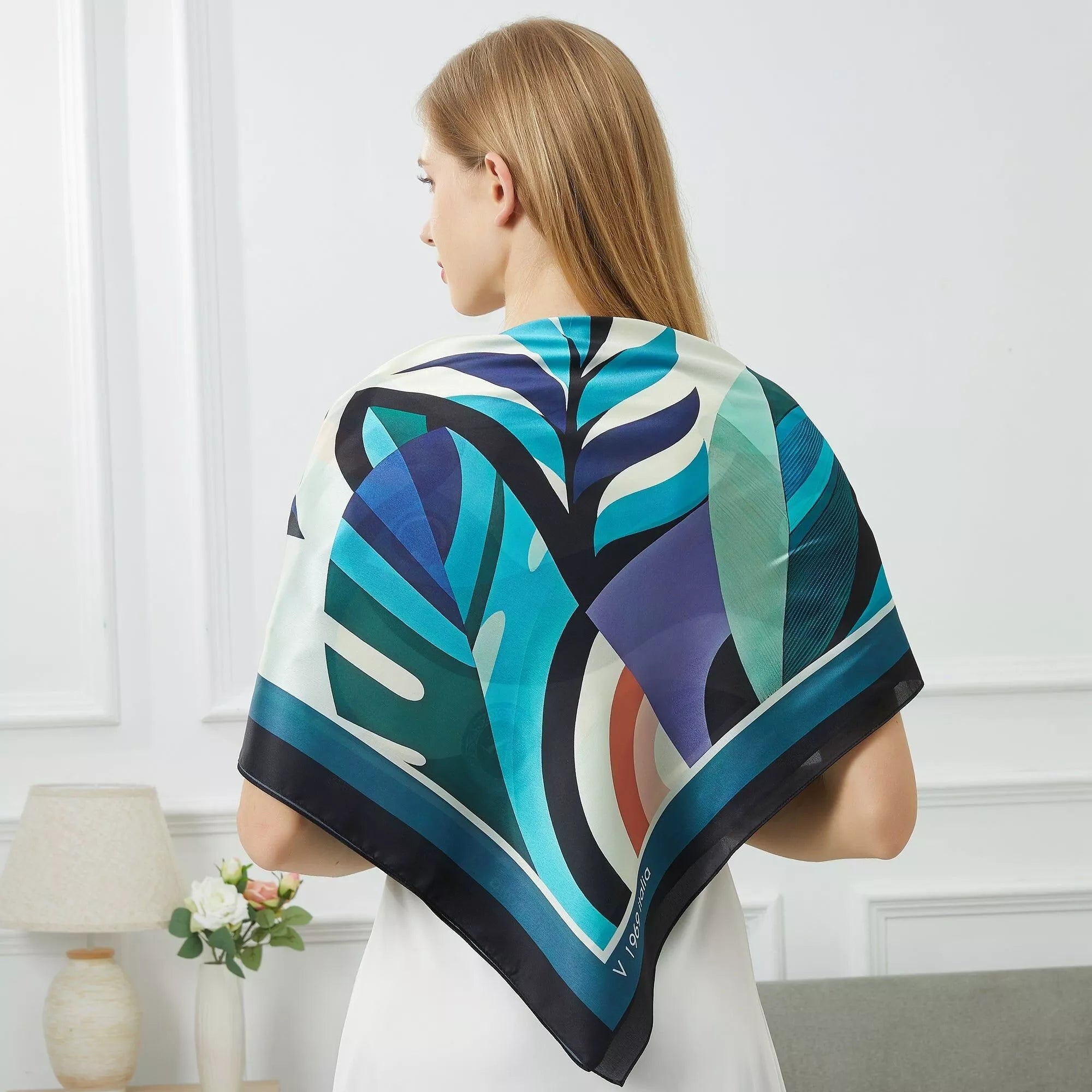 Toucan Large Square Silk Scarf | Blue (90 × 90 cm)