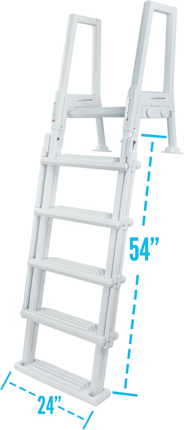 Escalones antideslizantes Aqua Select para piscinas elevadas | Azul | Para piscinas sobre tierra | Se pueden montar en terrazas de 48