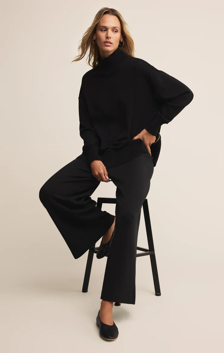 Sable Rib Sweatshirt- Black