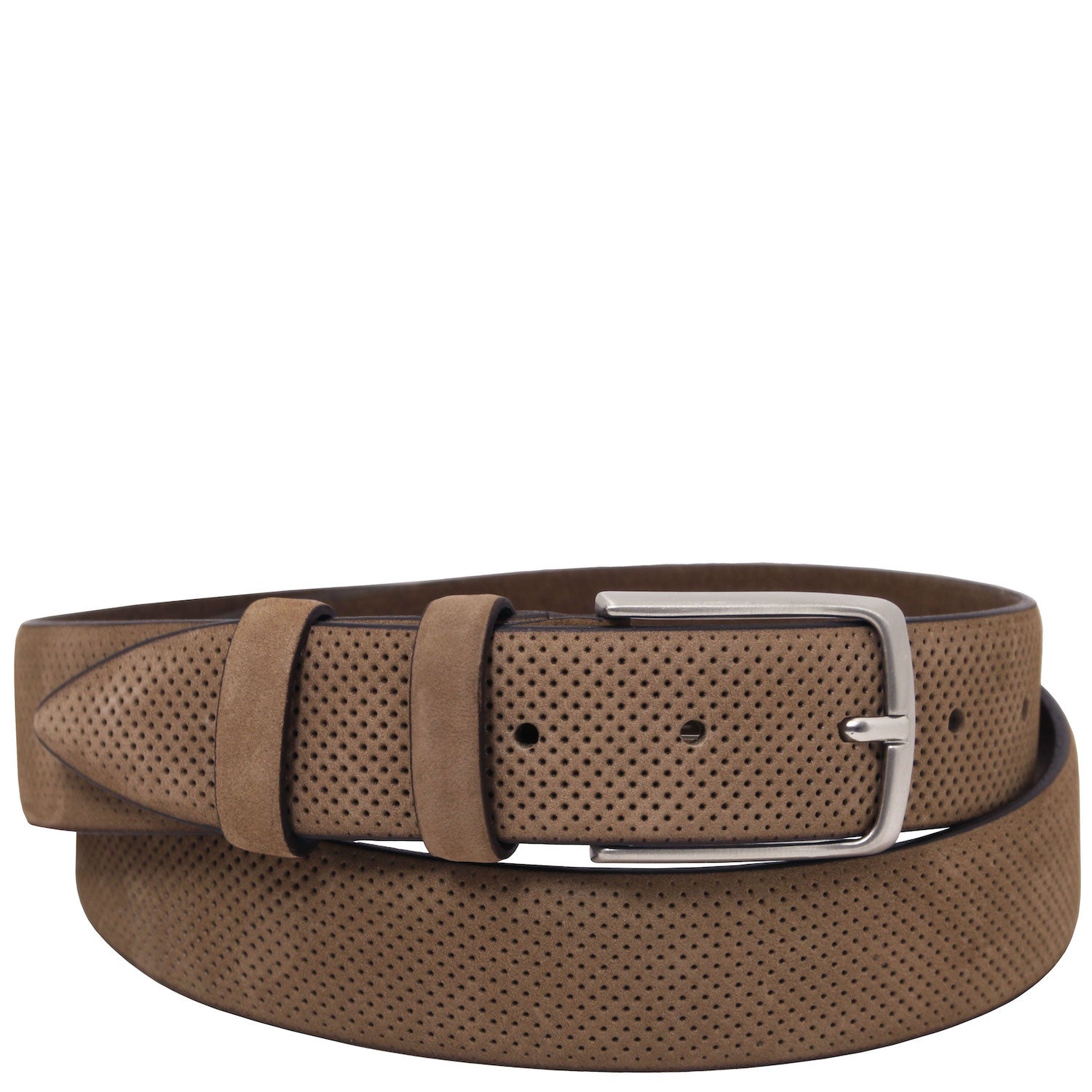 Elegant perforated nubuck leather belt 35mm | TL142535