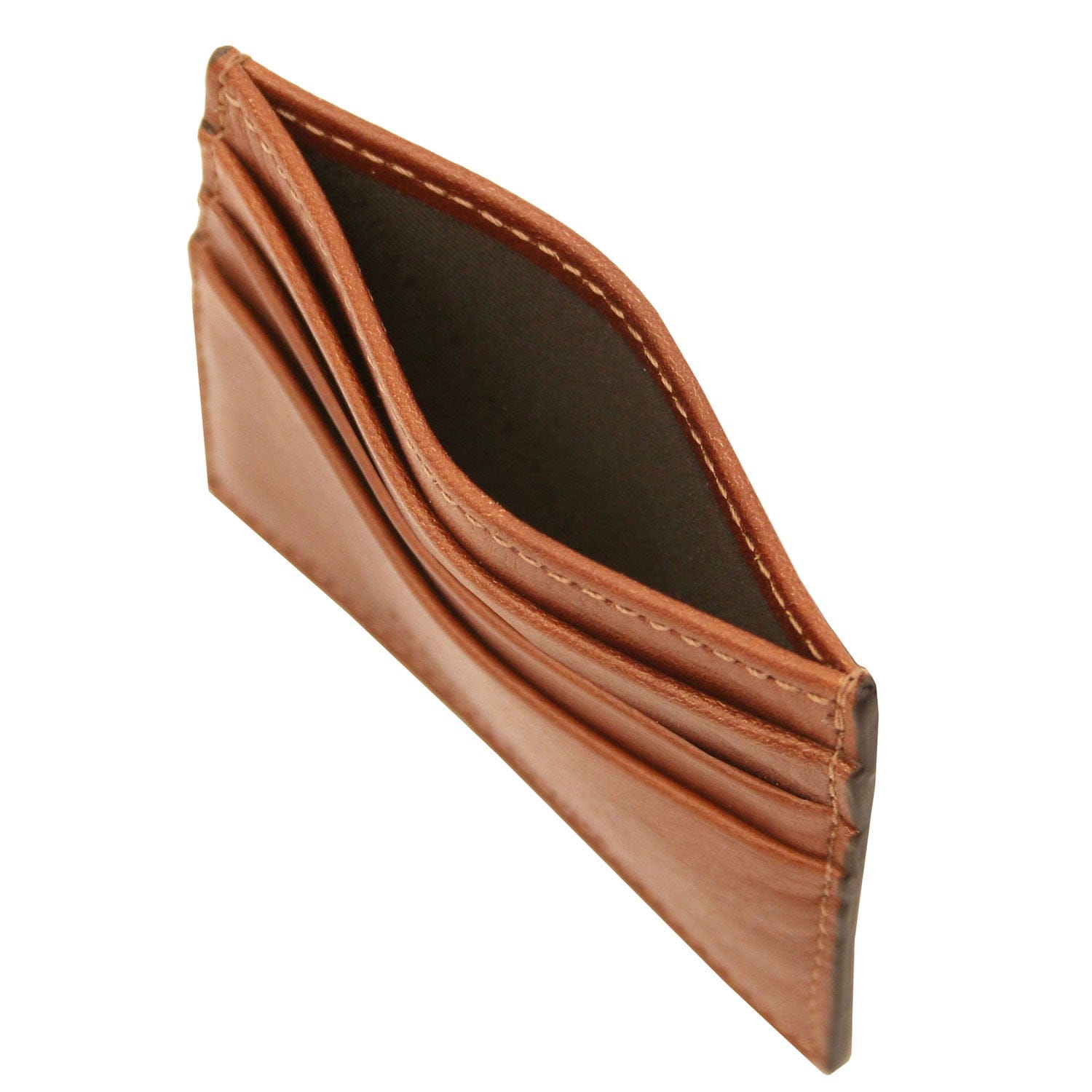 Leather card holder - 6 cards, smooth full-grain leather | TL142471