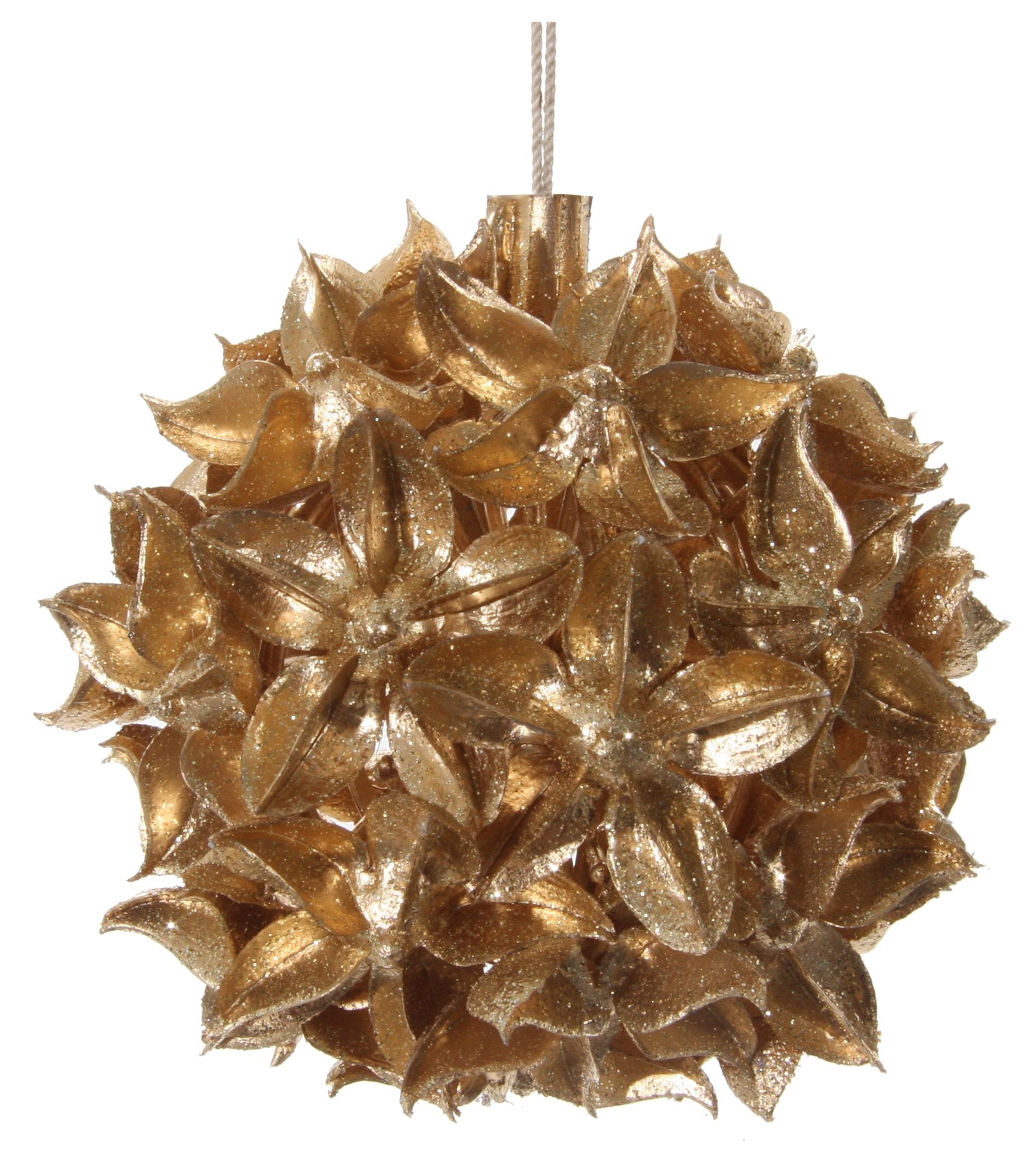 Flower ball ornament gold 4