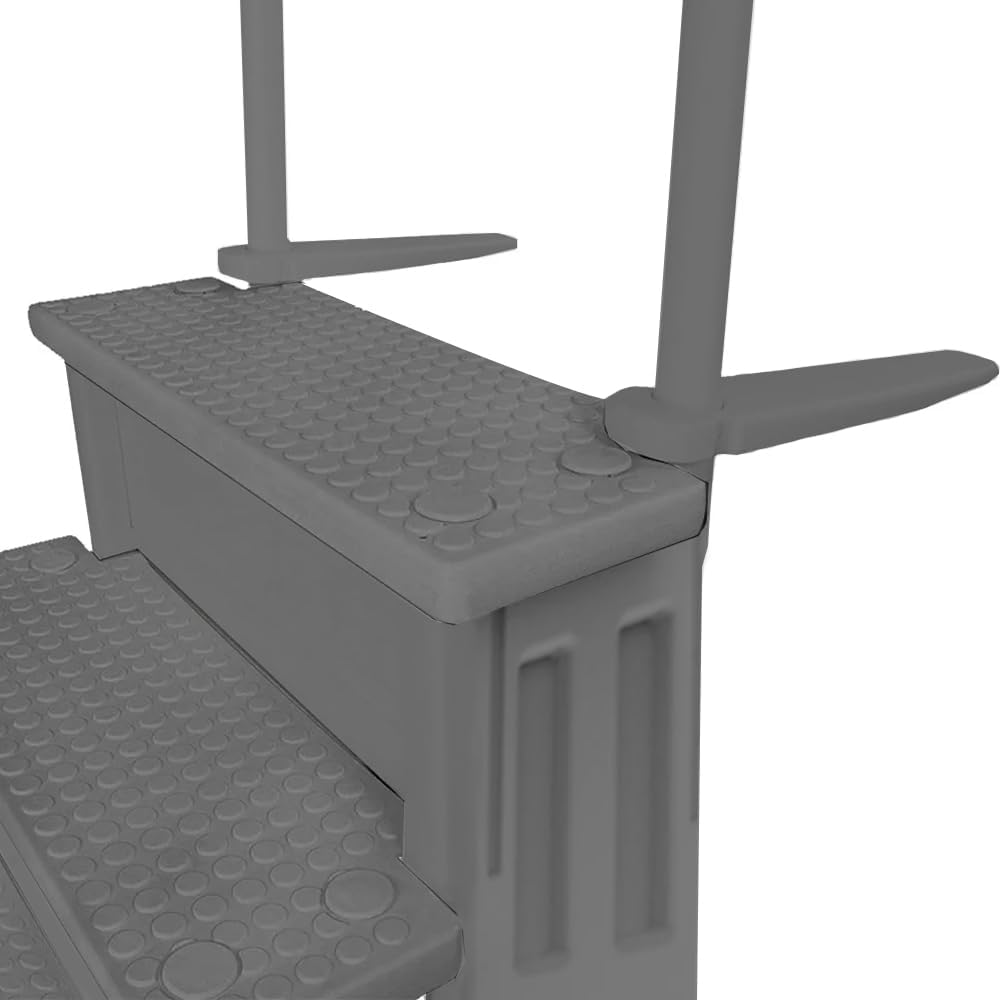 Escalones antideslizantes Aqua Select para piscinas elevadas | Azul | Para piscinas sobre tierra | Se pueden montar en terrazas de 48