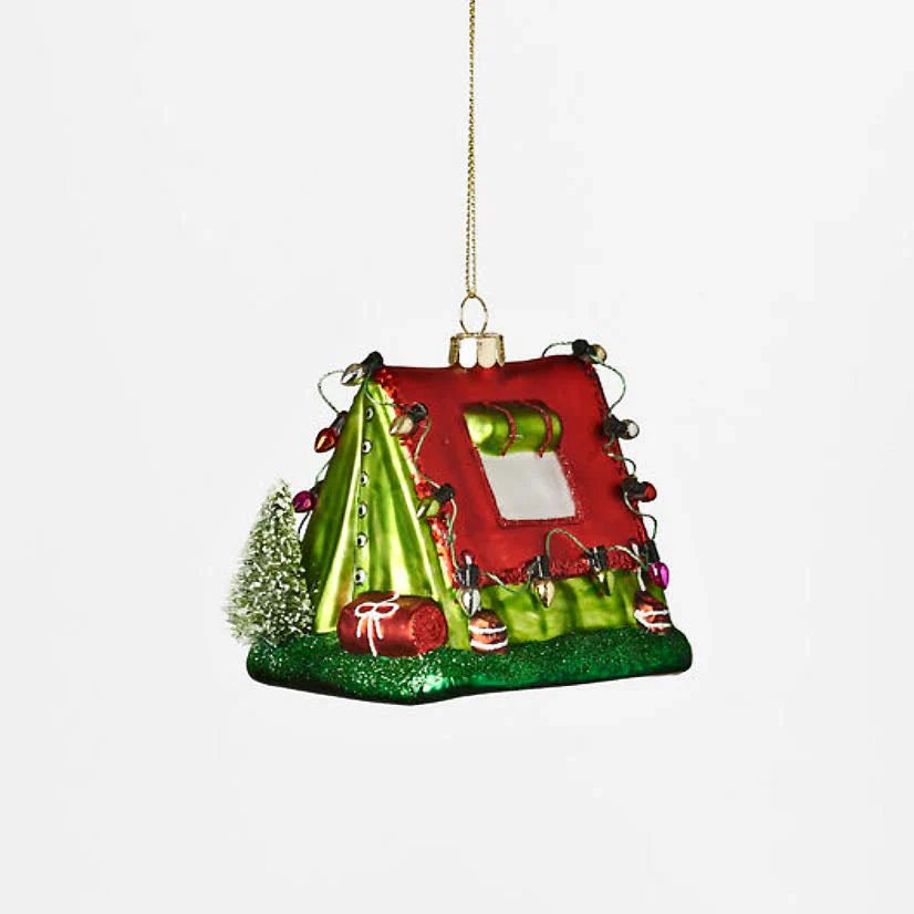 Tenting Glass Ornament