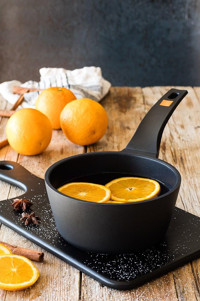 BRA Efficient 9-Piece Non-Stick Cast Aluminium Battery, Suitable for All Types of Cookers and Induction (Contains 4 Saucepans and 1 Saucepan + 4 Lids)