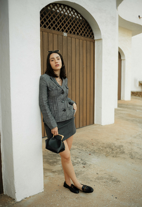 Sora - Metallic Handbag/Shoulder Bag Black