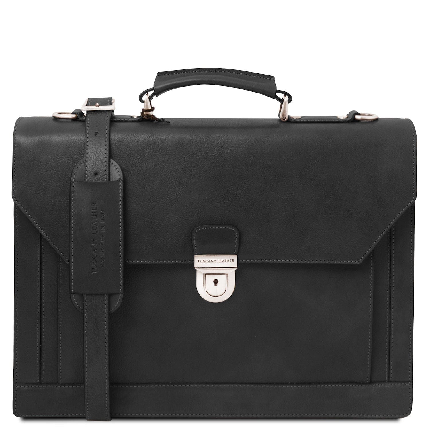 Cremona - 3 compartment matte leather briefcase | TL142448