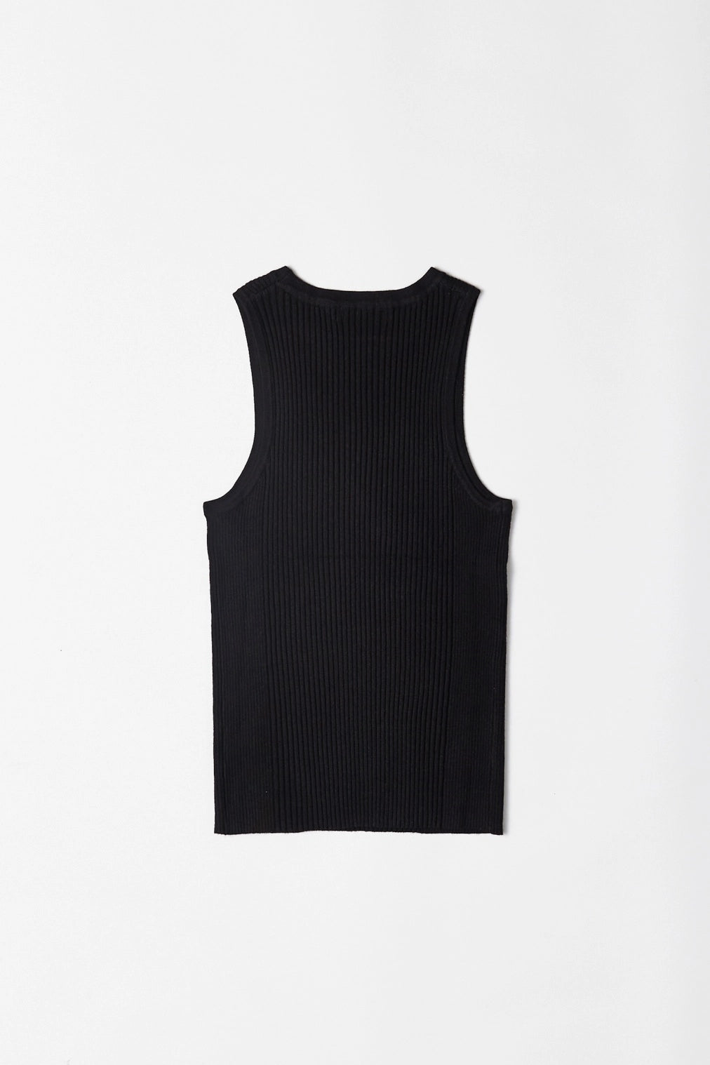 Black Ribbed Row Top