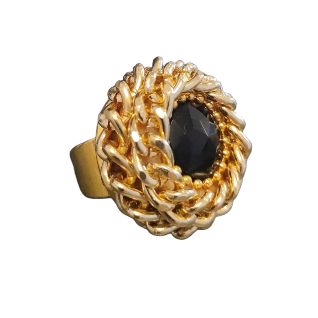 Rockabilly Black Gold Ring