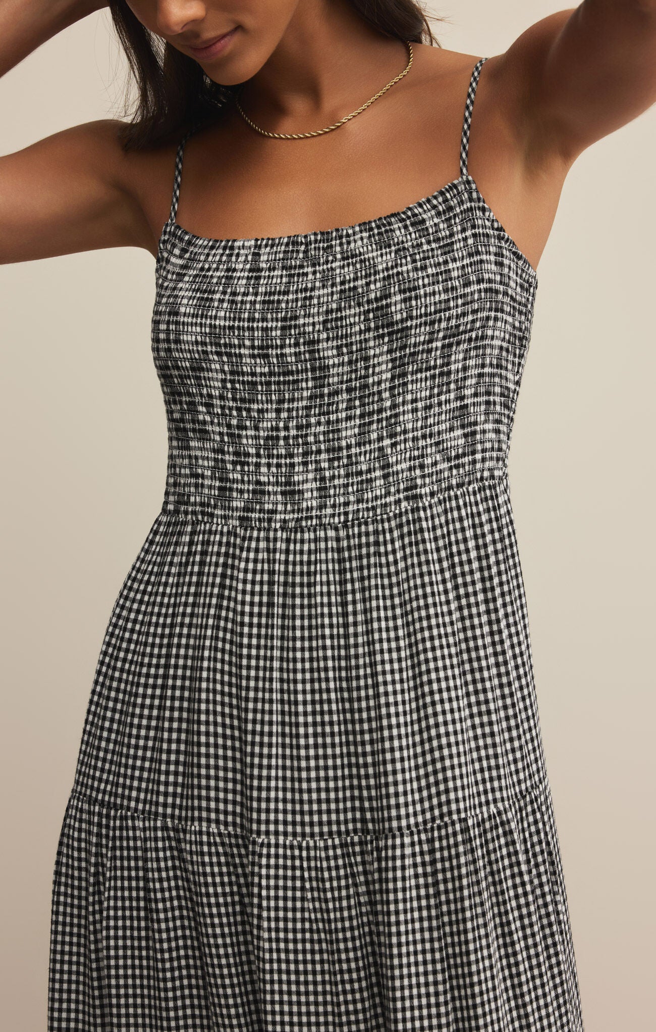 Balos Gingham Dress- Black