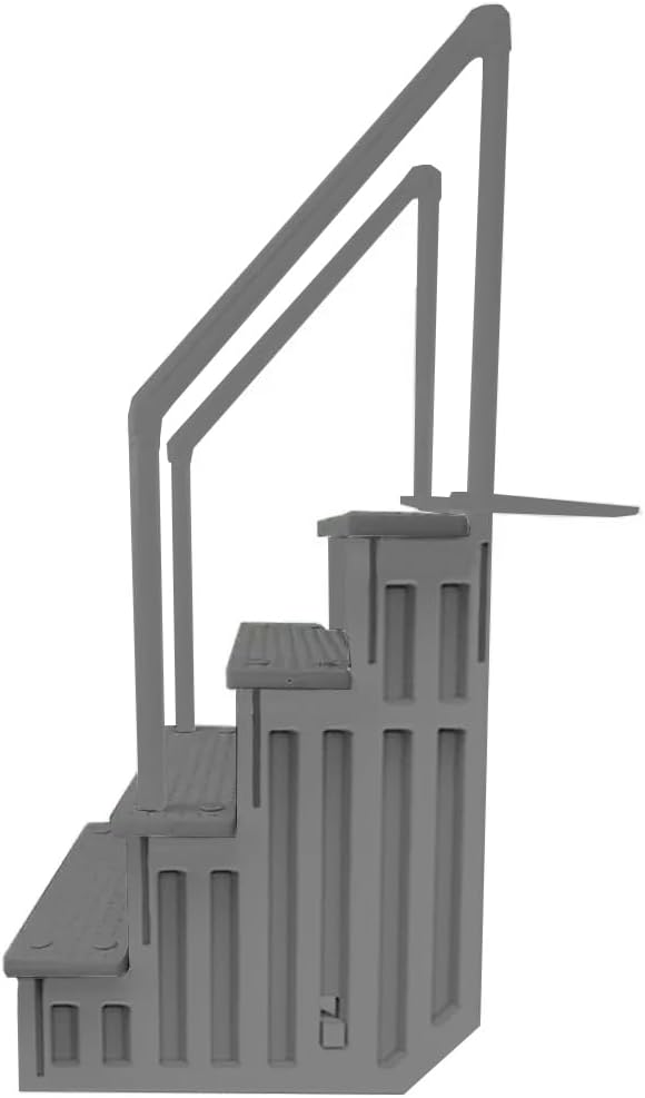 Escalones antideslizantes Aqua Select para piscinas elevadas | Azul | Para piscinas sobre tierra | Se pueden montar en terrazas de 48