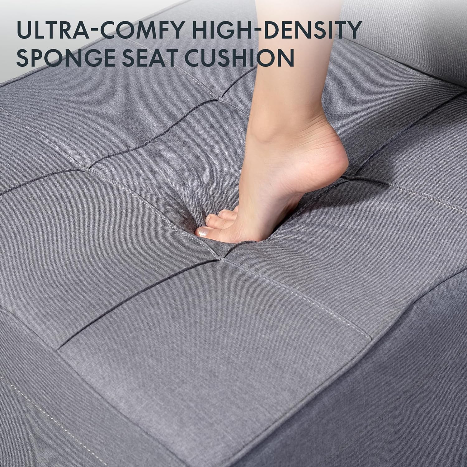 FLEXISPOT Sofa Bed Extendable Folding Sleeping Chair with Bed Function, Chair Beds with Function, Convertible Bed Chair, Load Capacity 300 kg, Grey