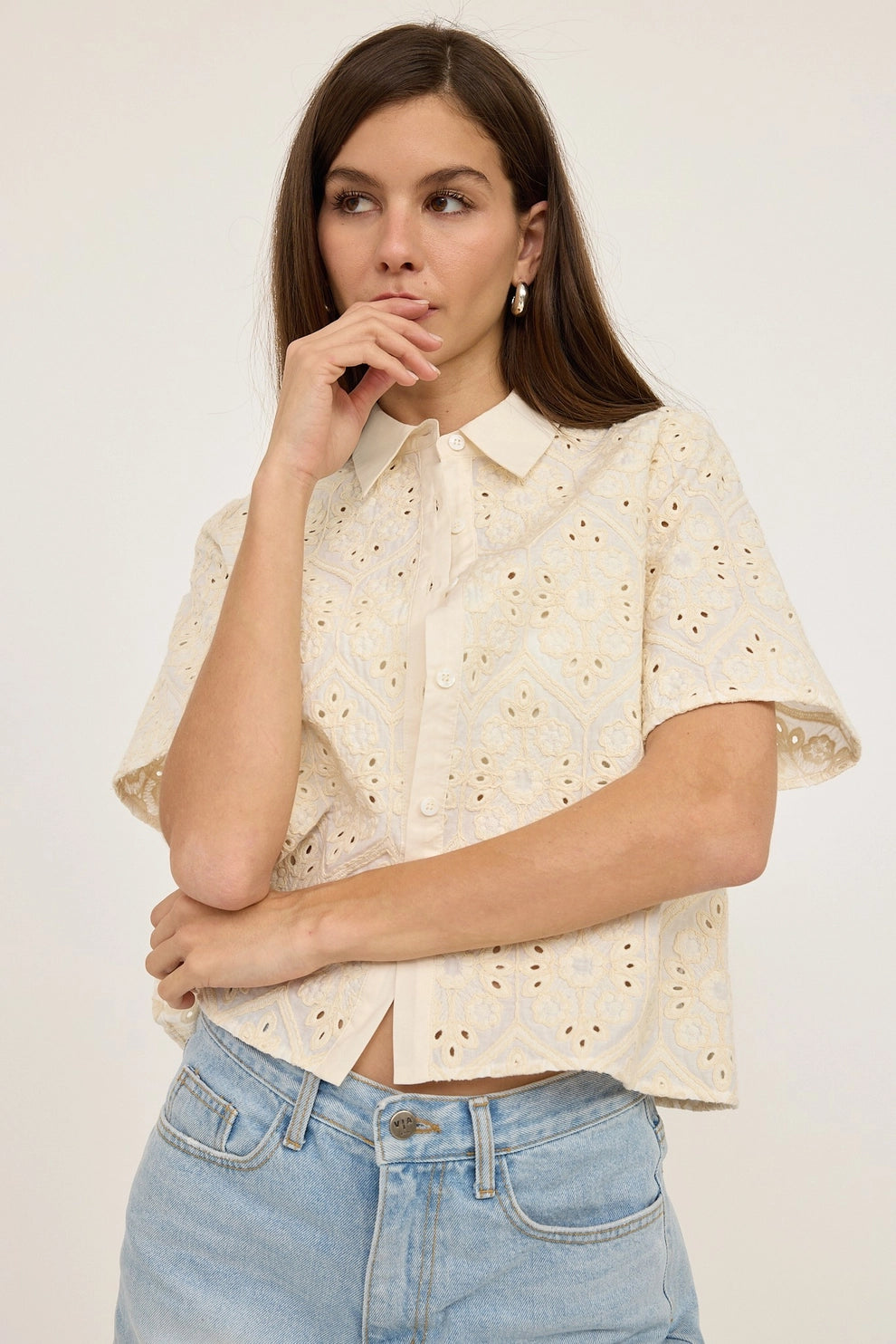 Vintage Mood Crochet Shirt
